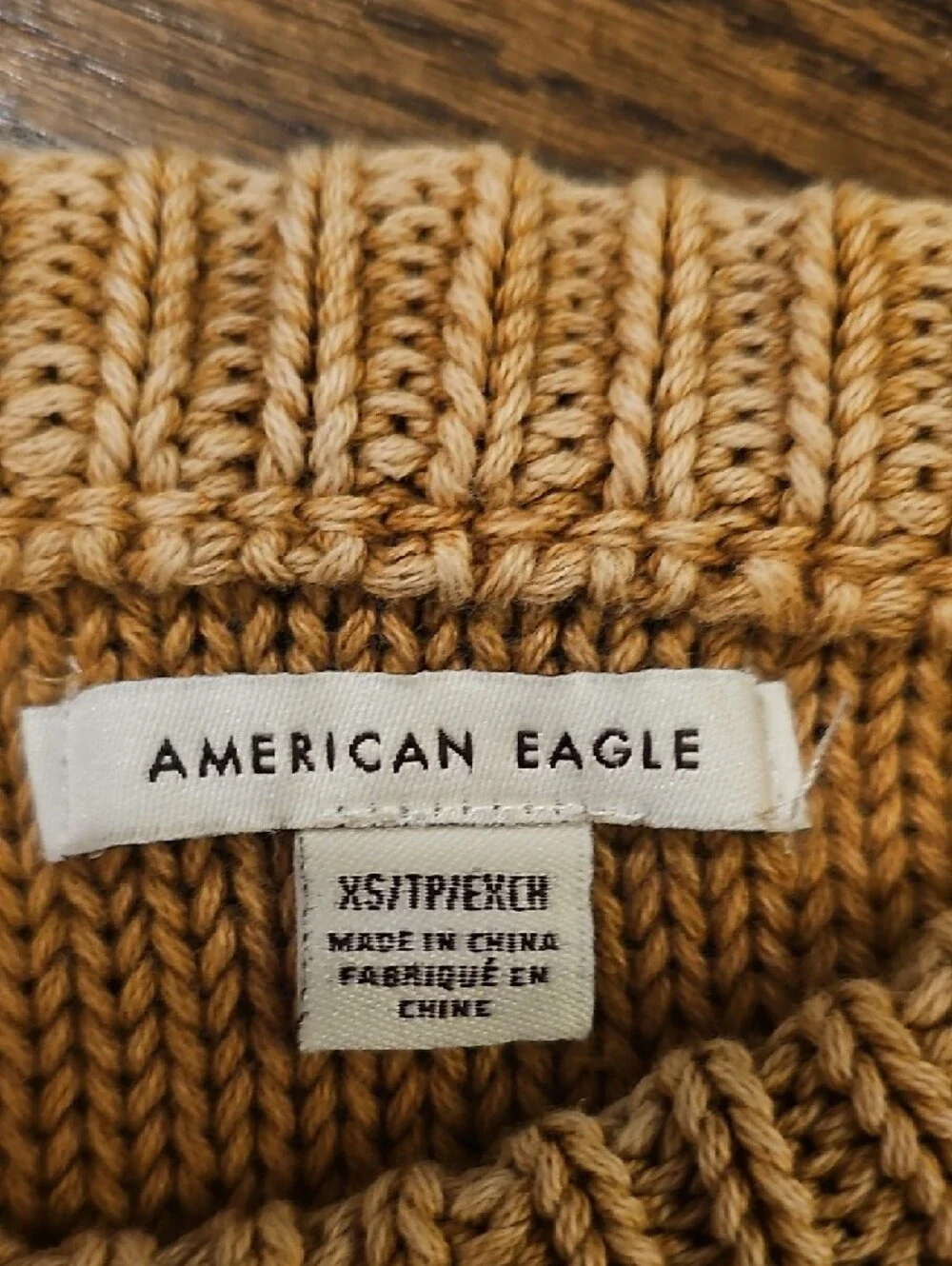 American Eagle Women's Lightweight Knit Pullover Sweater - Camel - Picture 8 of 9